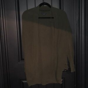 Green knitted cardigan